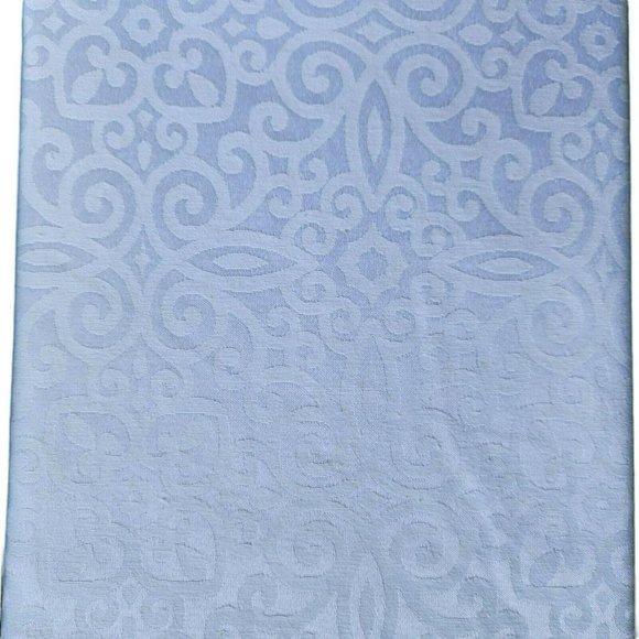 Charles Gallen White Damask Avondale‎ Tablecloth Irish Linen 60x84in - Picture 8 of 14